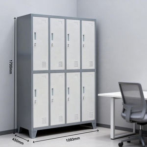 Armoire Métallique <span class=keywords><strong>Vintage</strong></span> avec Pieds, 8 Portes, Armoire Industrielle en Acier pour Bureau, École, Casilleros Espacioso Metalica - Product Image 3