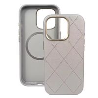 Étui en cuir PU matelassé magnétique effet diamant et grain litchi pour iPhone 18 17 16, antichoc, anti-rayures, logo personnalisé disponible