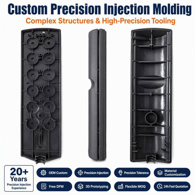 Custom Precision Injection Molded Remote Control Housing, OEM Plastic Electronic Shell with Matte Surface & CustomLogo Engraving