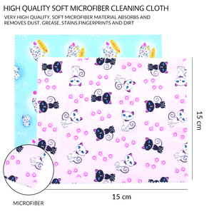 Prix de gros en vrac, logo personnalisé, impression numérique, chiffon pour objectif, chiffon de nettoyage en microfibre de haute qualité 15x15cm pour écran de téléphone - Product Image 2