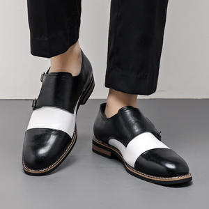 British Men's Waterproof Genuine Leather Closed Toe Shoes Oxford Handmade Wedding Formal Business Casual Anti-Slip <b>Buckle</b> <b>Straps</b> - Product Image 4