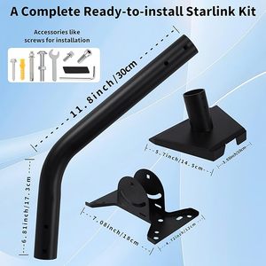 Soporte de Pared Ajustable para Starlink, Soporte Resistente a la Intemperie para Antena Starlink con Fácil Instalación y Alineación Óptima de la Señal - Product Image 3