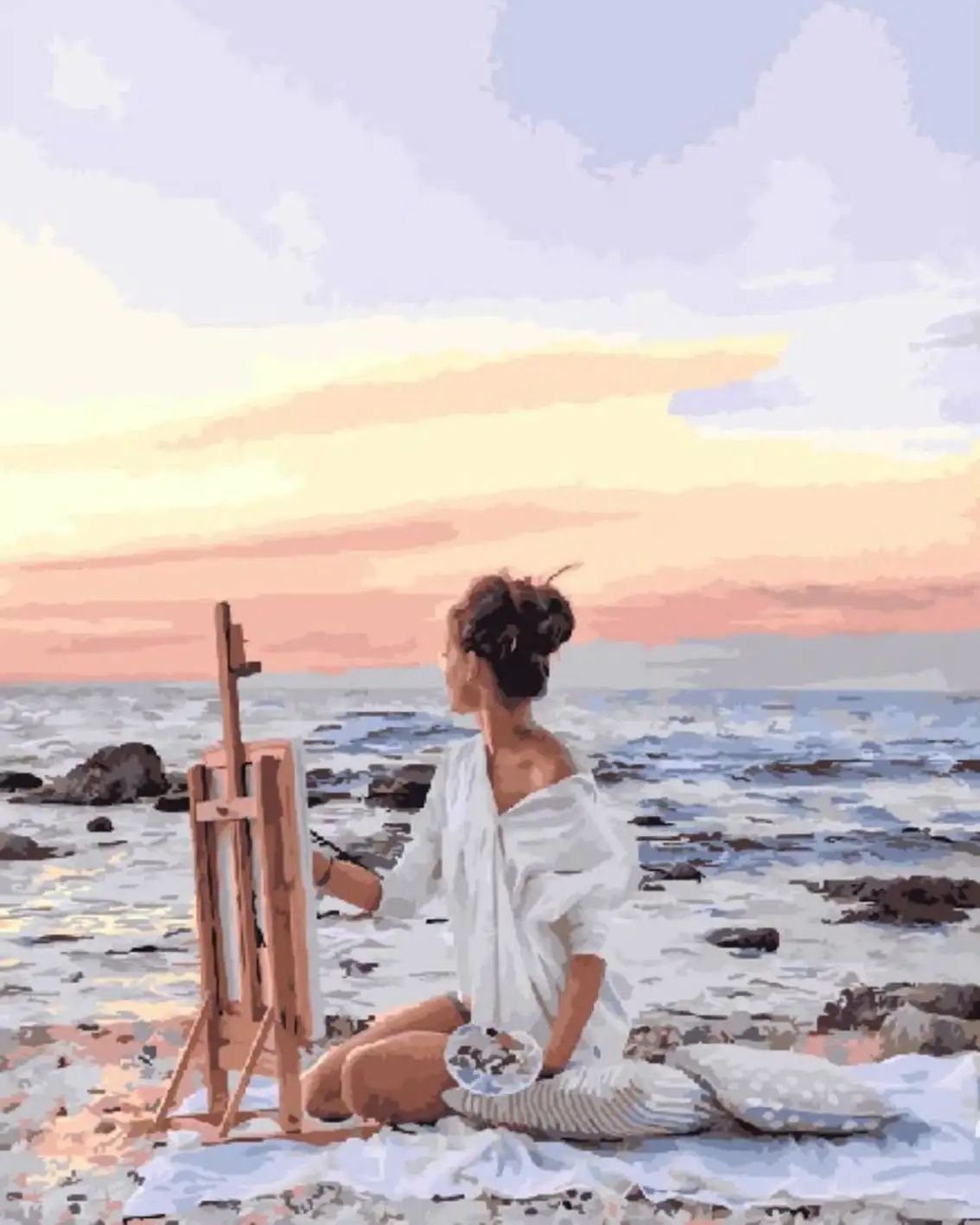 CHENISTORY 997305 pittura ad olio fai da te con i numeri tramonto beauty painter pittura acrilica pittura astratta senza cornice