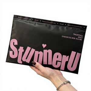 Reusable Black Matte CPE Zipper <b>Bag</b> with Recycled Materials for Shoes & Clothing Packaging <b>Transparent</b> Frosted Design - Product Image 2