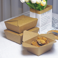 Boîte carrée jetable en papier alimentaire au micro-ondes boîte d'emballage en papier pour nourriture nouilles pâtes crêpe rue collation salade
