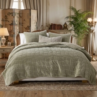 Set Sprei Kasur Ukuran Queen 100% Katun Beludru Rustic 3-Piece, Selimut Nyaman, 1 Selimut (90x96 Inch) 2