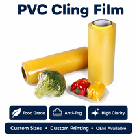 Film alimentaire en plastique transparent PVC de qualité alimentaire, film étirable pour emballage alimentaire, rouleau de taille personnalisée