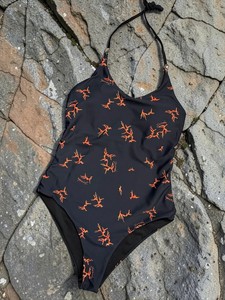Maillot de bain une pièce athlétique pour <span class=keywords><strong>femme</strong></span>, push-up, logo frontal, coupe haute, dos nageur, en Spandex/Nylon, imprimé, logo personnalisé - Product Image 4