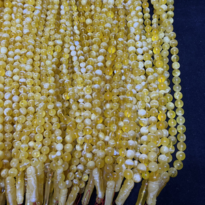 Bijoux en ambre naturel Russie <span class=keywords><strong>baltique</strong></span> Perles rondes blanches et transparentes de haute qualité Perles de prière musulmanes complètes avec imams 10-14 - Product Image 5