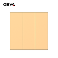 Interrupteurs muraux intérieurs étanches GEYA de haute qualité, style minimaliste, norme européenne 86*86mm, 10A 250V, 3 gangs 1 voie, PC