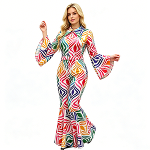 70s Womens Disco Fashion - Costume for Women - Rainbow Jumpsuits & Sets