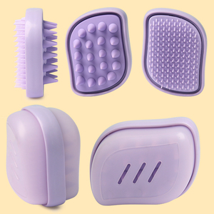 Brosse de massage double face bon marché pour le cuir chevelu Brosse à cheveux de nettoyage facile Peigne à tête souple en TPEE Utilisation à la maison - Product Image 1