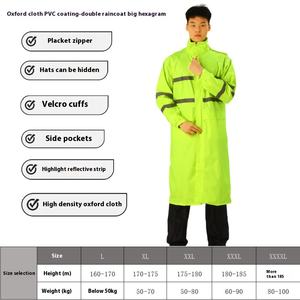 Commercio all'ingrosso della fabbrica giacca a vento riflettente all'aperto da uomo e da donna in PVC sicurezza del traffico impermeabile lungo - Product Image 6