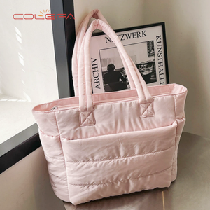 Borsa Tote da <span class=keywords><strong>Donna</strong></span> Colefa con Design Trapuntato, Borsa Imbottita e Soffice, Grande Borsa Rosa all'Ingrosso per Donne - Product Image 1