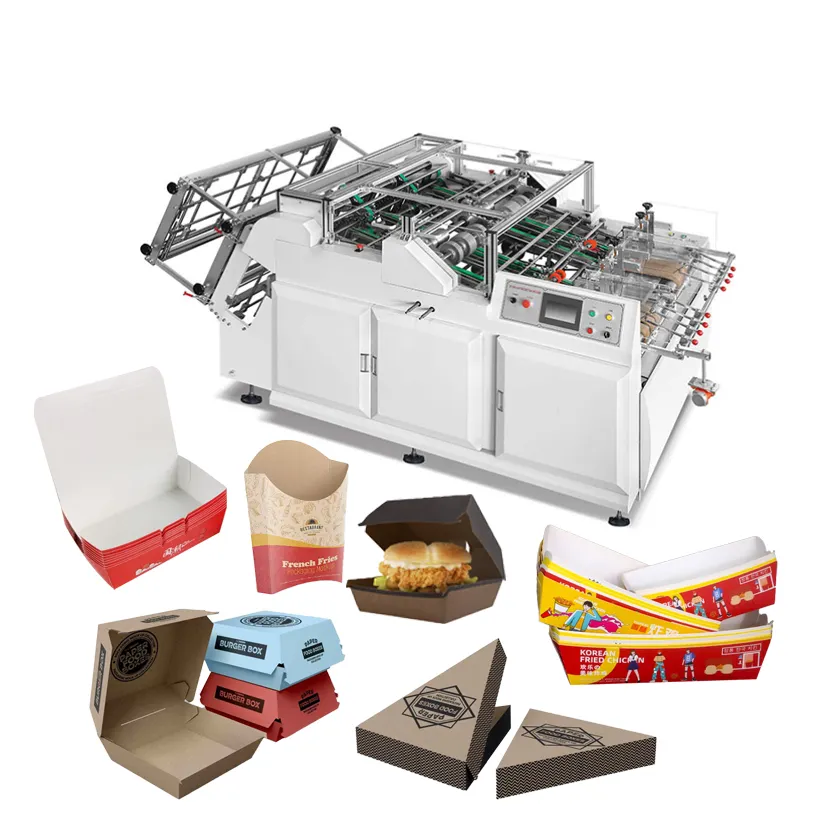 Otomatis mengambil baki anjing panas 3d kotak makanan membuat mesin segitiga kotak Pizza membuat mesin