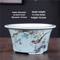 Haute qualité bleu circulaire bonsaï Pot facile à nettoyer en céramique décor à la maison fleur support pour jardin utilisation personnalisé vente en gros pour les plantes
