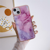 Coque de téléphone en marbre électrolytique pour Apple iPhone 17 16 15 14 13 12 11 Pro Max étui de protection en TPU pour PC