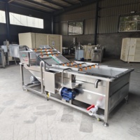 Commerciële luchtbelwasmachine, transportbandtype, voor het reinigen van bladgroenten en garnalen in een verwerkingsfabriek