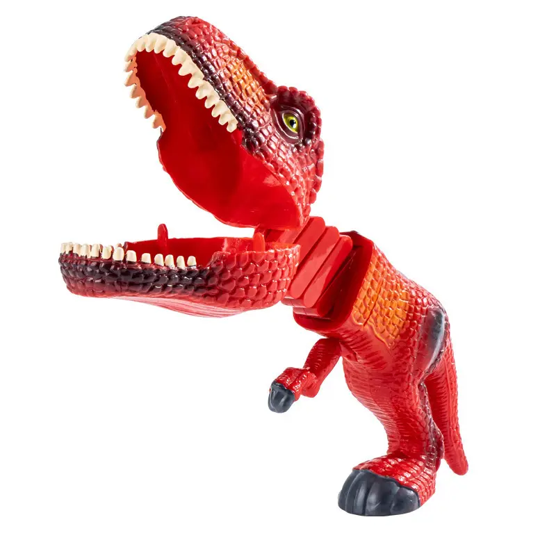 Wholesale Telescopic dinosaur toys spring clamp Tyrannosaurus hand grabber toy Retractable funny Kids toy guns