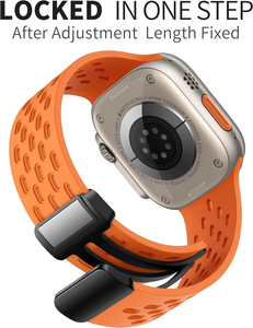 สายนาฬิกาข้อมือซิลิโคนแบบมีรูระบายอากาศสองสี Upro สำหรับ Apple Watch Series 10 9 Ultra 2 พร้อมหัวเข็มขัดแม่เหล็ก - Product Image 6