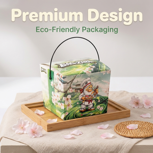 Boîte à sushi personnalisée colorée, boîte à lunch en papier kraft, boîte à burger avec poignée - Product Image 1