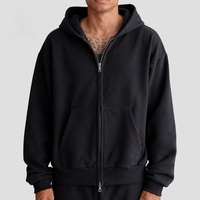 Fabricant de sweats à capuche personnalisés pour hommes – Sweat à capuche sport zippé en molleton bouclette premium, coupe ample et carrée en coton épais