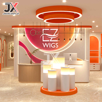 Vitrine de perruque éclairée par LED personnalisée, salon de coiffure, présentoir mural, meubles, solutions de design d'intérieur pour magasin de perruques