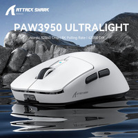 Ratón para Juegos ATTACK SHARK R6 Ultraligero de 39 g con Frecuencia de Sondeo de 8K, Revestimiento con Sensación de Hielo, PAW3950MAX 42000DPI, Ratón Trimodal