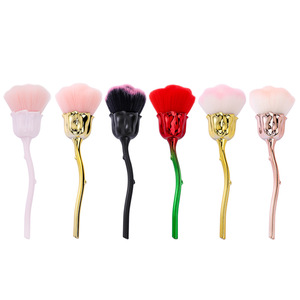 Pinceau professionnel pour nail art motif rose, poils en nylon doux pour dépoussiérage de manucure et outils de maquillage de salon - Product Image 6