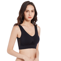 Soutien-gorge sans armatures respirant et frais pour femme, grande taille, confortable, imprimé maille, maintien élevé, dos nageur, idéal yoga