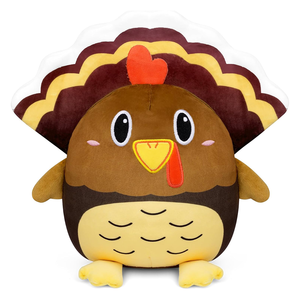 Acción de Gracias decoración del hogar bordado ojos y boca con insectos dibujos animados vivos suave marrón grande cóctel Chook personalizado pavo peluche juguete - Product Image 1
