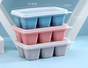 Boîte à glaçons en silicone à 6 cavités avec couvercle pour congélateur domestique - Product Image 3