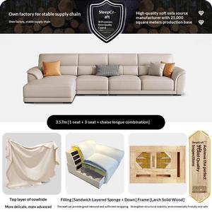 Canapé moderne simple de style impérial en PU, une place, en forme de L, pour salon, gauche ou droite, style italien, luxe léger, bois massif - Product Image 6