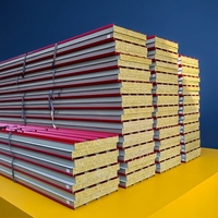 Panneau sandwich en aluminium de 100 mm d'épaisseur avec âme en laine de roche, résistant au feu et à l'eau, pour murs extérieurs et maisons préfabriquées