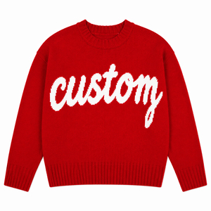 Maglione <span class=keywords><strong>da</strong></span> <span class=keywords><strong>Donna</strong></span> Personalizzato OEM ODE con Lettere Jacquard, Casual, Collo Tondo, Maniche Lunghe - Product Image 4