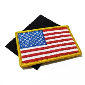 अनुकूलित उच्च गुणवत्ता अमेरिकी ध्वज बिल्ला कढ़ाई अमेरिकी ध्वज पैच