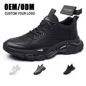 Moda personalizar marca zapatos hombres deportes negro personalizado transpirable Zapatos hombre negro zapatillas
