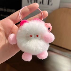 Coloré Moelleux Petite Boule De Charbon De Voiture Porte-clés En Peluche Pompon Sac À Main Pendentif Cadeau Réel Porte-clés pour Griffe Machine - Product Image 1