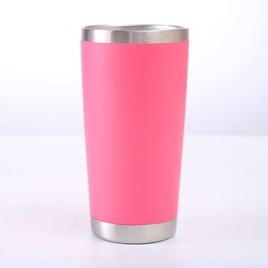 Custom Logo 20oz Stainless Steel Tumbler Vacuum Insulated <b>Double</b> <b>Wall</b> with Lid Straw Powder Coating Navy - Product Image 4