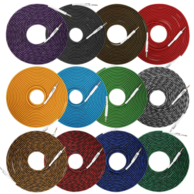 IRIN Factory Wholesale Price AMP 6.35mm Plug Professional 10M Weave Sound Music Audio Line Quality Electric Guitar Speaker Cable