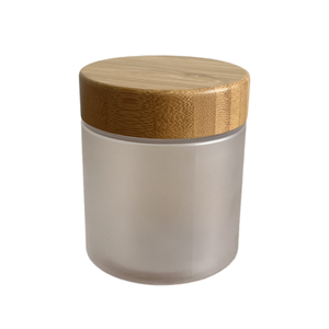 150ml 250g 8oz 500ml Frosted rõ ràng nhựa mỹ phẩm cơ thể chà <span class=keywords><strong>container</strong></span> bao bì thực phẩm Pet Jar với tre hạt gỗ có nắp đậy - Product Image 1