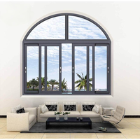 Fenêtre coulissante en aluminium extrêmement hermétique série 120 |   Verre à double rupture de pont thermique Low-E pour villa côtière et salle de bain