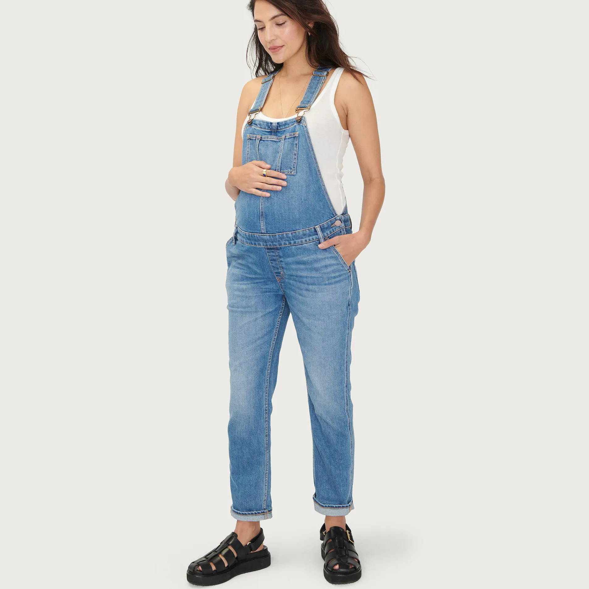 Custom Brand Quality Comfortable Jeans Super Soft Denim Cotton/Spandex Overalls Pregnant Clothing Maternity Pants