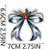 Écussons brodés Noël Bleu Ciel et Blanc, motifs Ours, Bonhomme de neige, Casse-noisette, écologiques, thermocollants, en fil de polyester, pour chapeaux