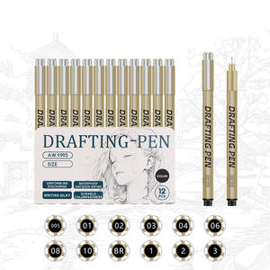 Meihui 12 pcs <span class=keywords><strong>Noir</strong></span> Micro Fineliner <span class=keywords><strong>Dessin</strong></span> Art Stylos Fine Line Encre Étanche Ensemble pour Journaling Sketch <span class=keywords><strong>Contour</strong></span> - Product Image 6
