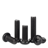 Oxyde noir en acier au carbone Phillips Driver Pan Cross demi-tête ronde vis à métaux M1.2 M1.6 M2 M2.5 M3 X 8mm M4 M5 M6 M8 GB818