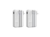 Batterie externe 10000mAh 20000mAh 22.5W à charge rapide avec câbles intégrés et prise AC pliable, pack de batterie de voyage