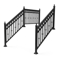 Rampe d'escalier moderne en aluminium noir thermolaqué, design nouveau, garde-corps de balcon personnalisé, garde-corps de sécurité pour usage domestique, extérieur et commercial