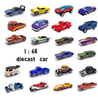 PANDAS - Juego de 20 Coches de Juguete de Plástico ABS a Escala 1:64 con Ruedas Libres, para Niños, Multicolor, en Blister