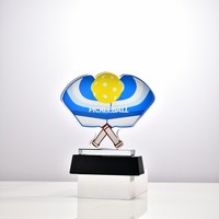 Trophée de pickleball en cristal Future Star Encouragement Youth Match - Style sportif gravé au laser, écologique et poli